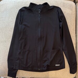 MedCouture Black Zip-Up Scrub Jacket